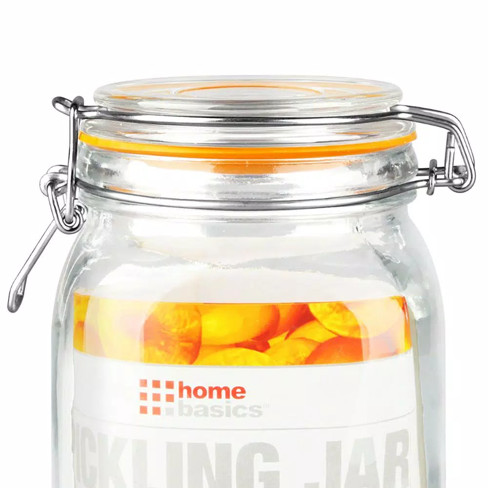 Unbranded 34 oz. Medium Glass Pickling Jar with Metal Bail Lid and Rubber Gasket