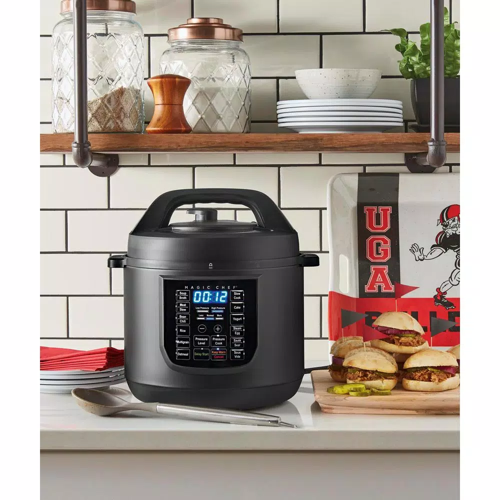 Magic Chef 9-in-1 6 Qt. Matte Black Electric Multi-Cooker with Stainless Steel Interior