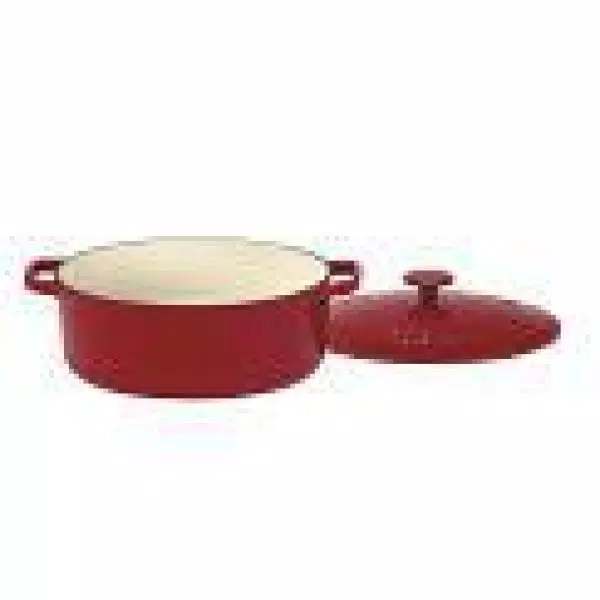 Cuisinart Chef's Classic 5.5 qt. Oval Enameled Cast Iron Dutch Oven with Lid, Cardinal Red