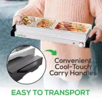 NutriChef 27.6 in. 3-Burner Stainless Steel Electric Buffet Server Food Warming Tray thumbnail 7