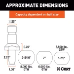 CURT Switch Ball Trailer Ball Set - 1-7/8", 2" & 2-5/16" Balls with 1" x 2-1/4" Shank thumbnail 6