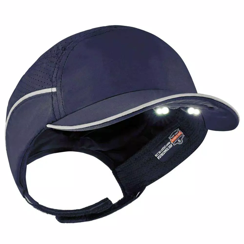 Skullerz 8965 Lightweight Vented Bump Cap with Dual-Action LED Lighting