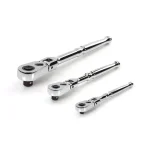 TEKTON 3-Piece Flex Quick-Release Ratchet Set, 1/4 in., 3/8 in., 1/2 in. Drives thumbnail 1