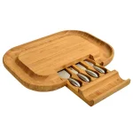 Unbranded Picnic at Ascot Malvern Deluxe Bamboo Cheese Board Set with 4 Stainless Steel Tools thumbnail 1