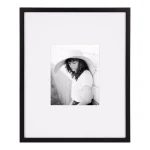 DesignOvation Gallery 16 x 20 Black Wood Picture Frame with White Mat for 8 x 10 Photo thumbnail 1