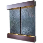 Water Wonders Nojoqui Falls Double Panel Lightweight Slate Wall Fountain with Copper Vein Trim thumbnail 4