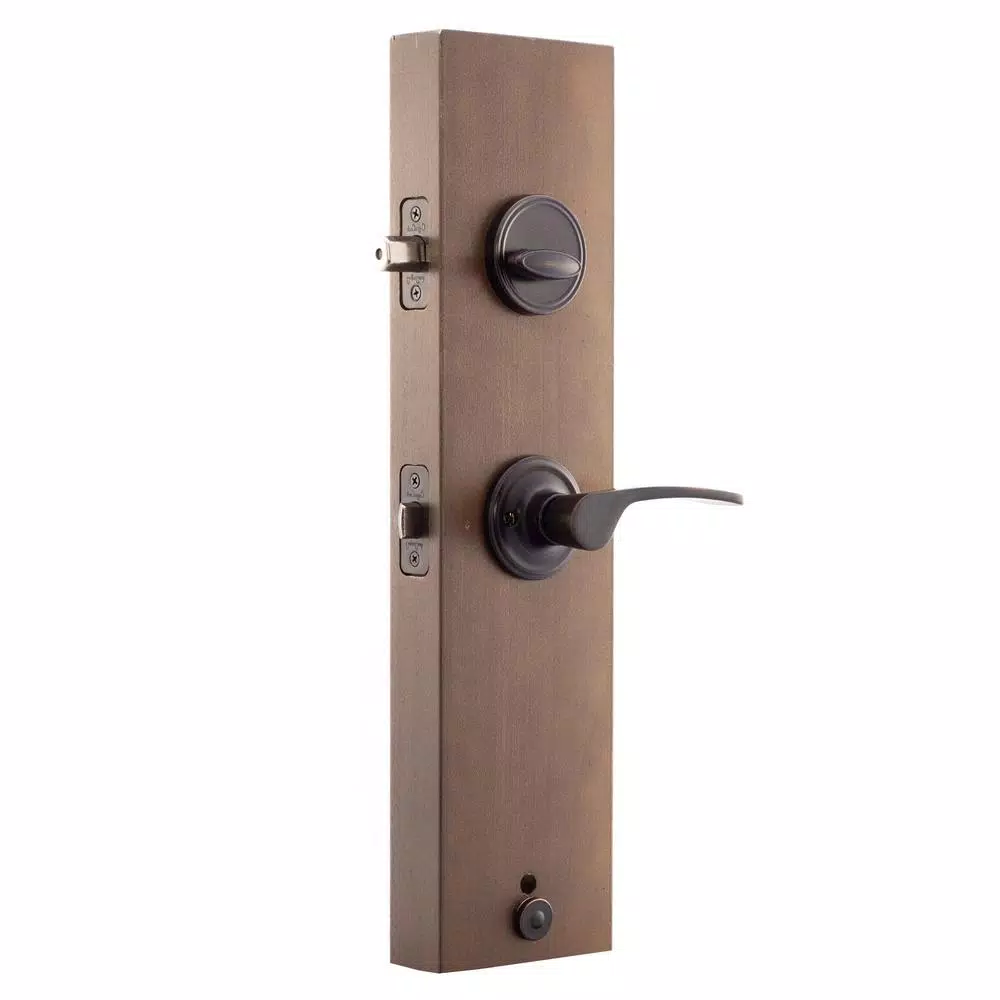 Copper Creek Tuscan Bronze Contemporary Front Door Handleset with Left-Hand Scandinavian Lever Trim