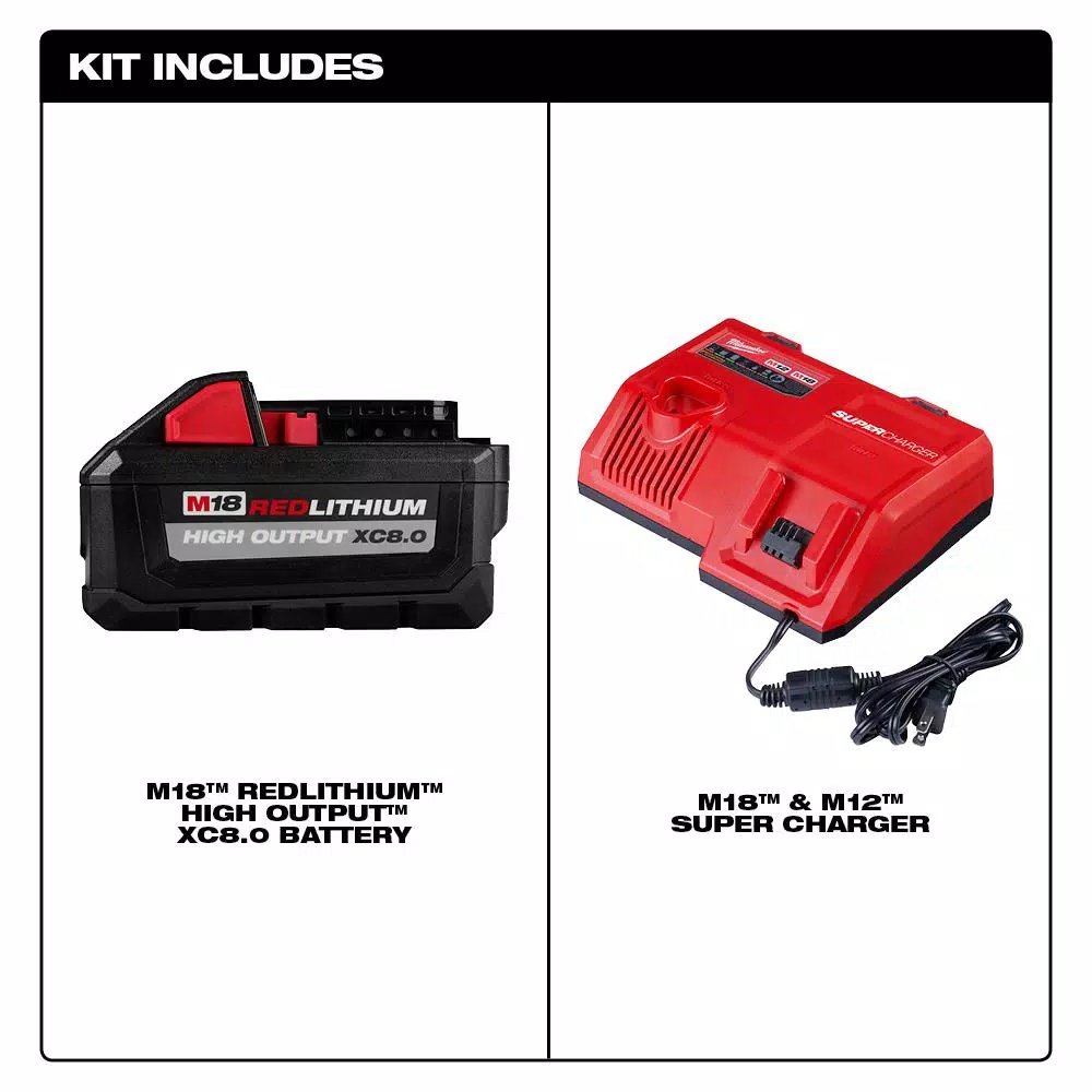 Milwaukee M12 & M18 Super Charger Starter Kit with 8.0 Ah High Output Lithium-Ion Battery