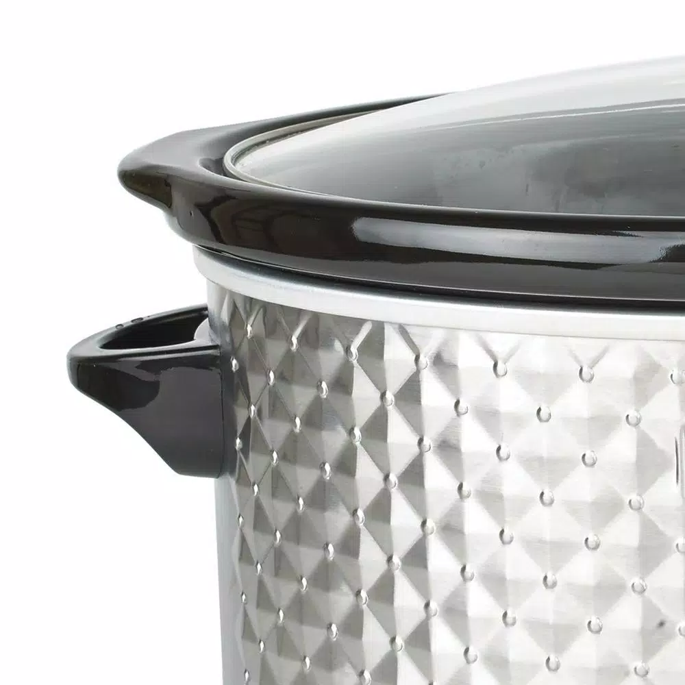 Brentwood Appliances 7 Qt. Stainless Steel Slow Cooker with Tempered Glass Lid