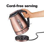 Hamilton Beach 1.7L Glass Electric Kettle with Copper Stainless Steel Base, 1500W Rapid Boil thumbnail 5