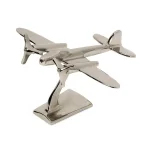 IMAX Retro Airplane Metal Statuary - Silver Cast Aluminum Aviation Figurine thumbnail 1