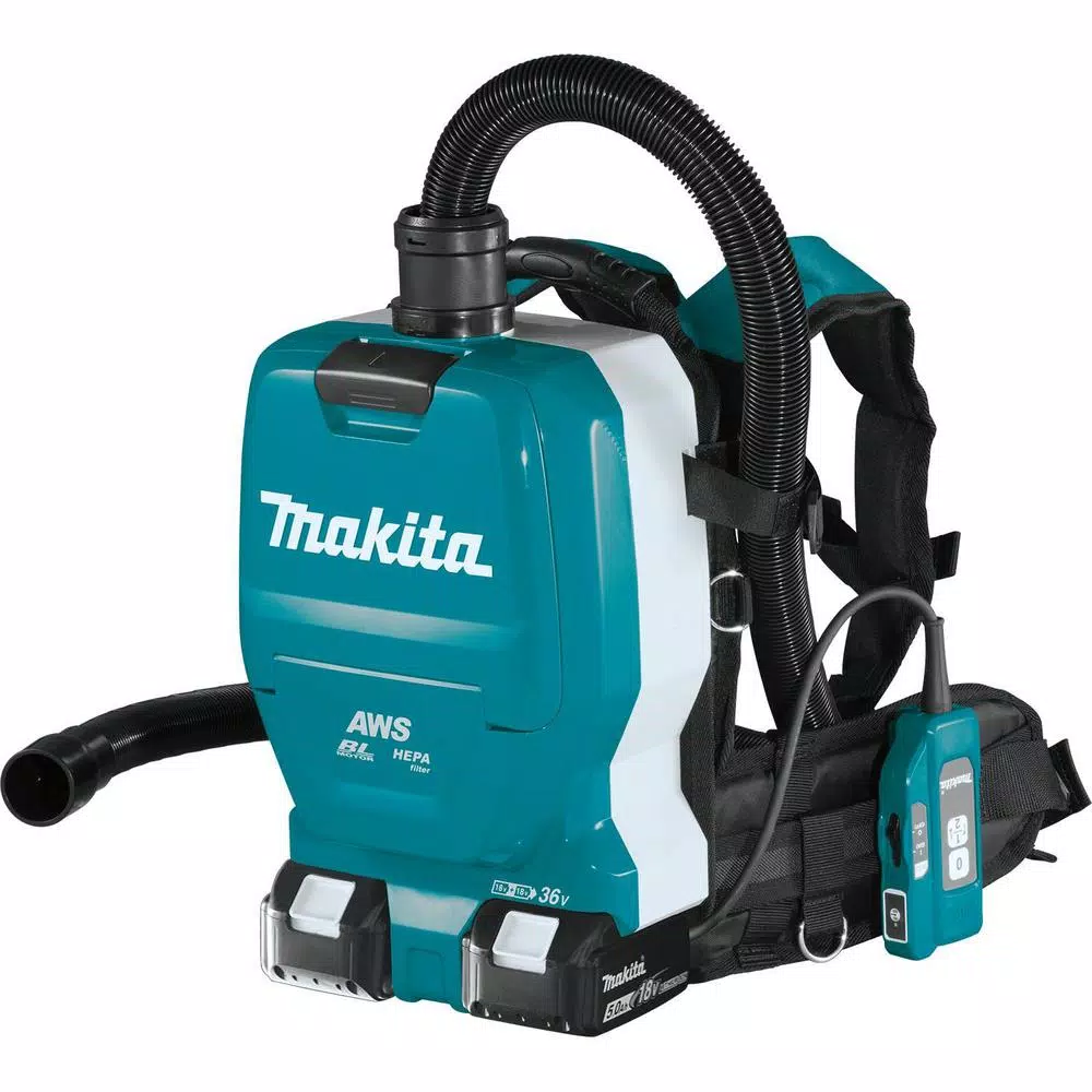Makita 18V X2 LXT Brushless 1/2 Gal. HEPA Backpack Dry Dust Extractor Kit (36V) - AWS Capable