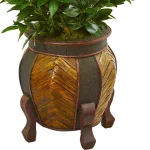 Nearly Natural 56-In. Bay Leaf Cone Topiary Artificial Tree with Decorative Wood Planter thumbnail 3