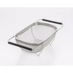 ExcelSteel 11 in. Stainless Steel Over the Sink Mesh Strainer with Extendable Non-Slip Rubber Handles thumbnail 1