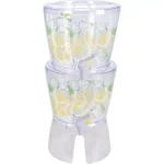 Basicwise Stackable 1.4 Gal. Juice and Water Beverage Dispenser with Stand, Clear thumbnail 1