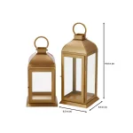 Home Decorators Collection Gold Stainless Steel Candle Lanterns, Set of 2 thumbnail 2