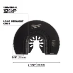 Milwaukee 3-1/2 in. High Carbon Steel Segmented Wood Oscillating Multi-Tool Blade, Universal Fit thumbnail 3