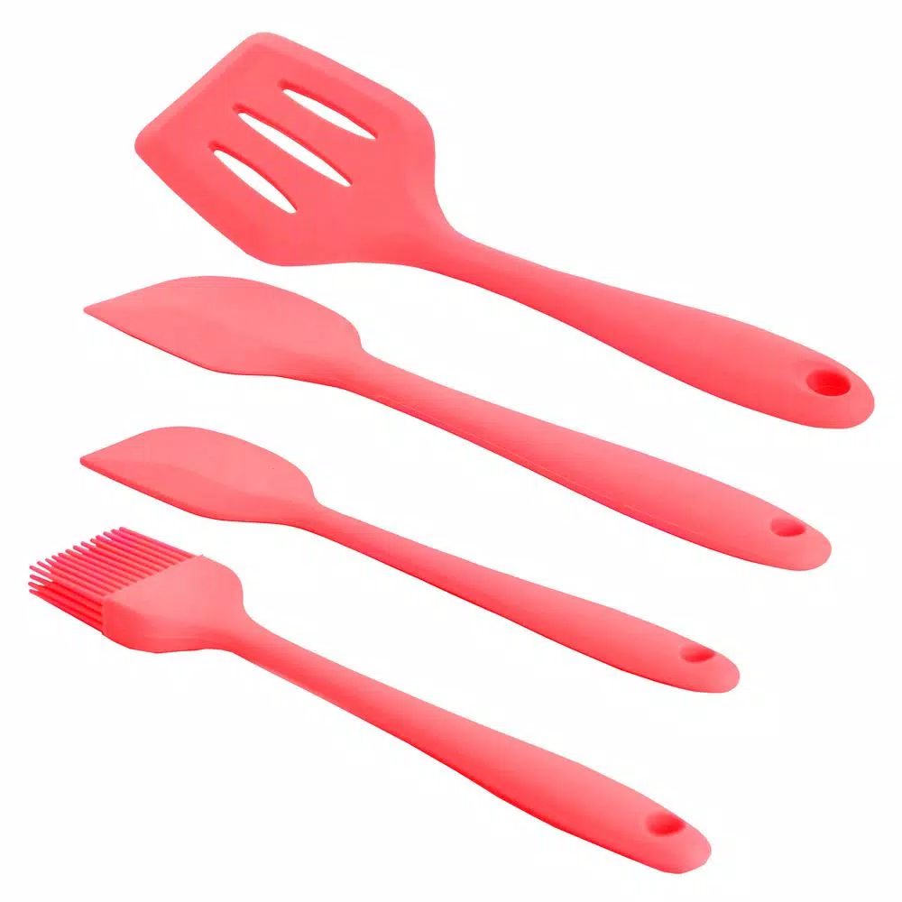 MegaChef 12-Piece Red Silicone Kitchen Utensil Set