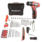 Stalwart 12V Lithium-Ion 3/8 in. Cordless 2-Speed Drill Set, 75-Piece Kit thumbnail 1