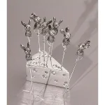 Heim Concept 8-Piece Silver Plated Metal Mouse Cheese Picks with Crystal Accents thumbnail 2