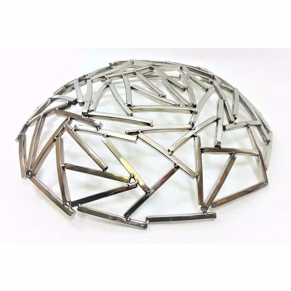 Heim Concept 15 in. Positano Round Nickel Plated Stainless Steel Serving Tray