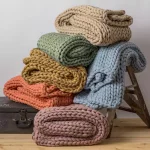 DONNA SHARP Coral Chunky Knit Acrylic Throw Blanket, 40 x 50 in thumbnail 2
