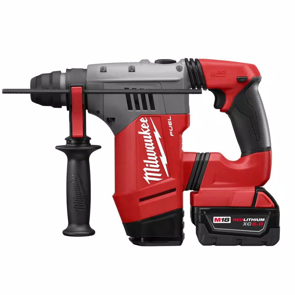 Milwaukee M18 FUEL 1-1/8 in. SDS-Plus Rotary Hammer Kit with (2) 5.0 Ah Batteries and Charger