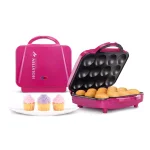 HOLSTEIN HOUSEWARES Holstein 1200W Magenta Non-Stick 12-Piece Cupcake Maker thumbnail 2