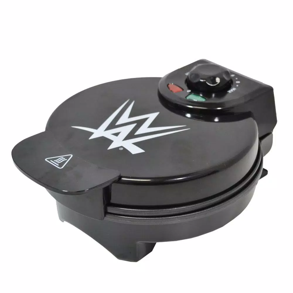 Uncanny Brands WWE Championship Belt Waffle Maker - Black Non-Stick American Waffle Iron