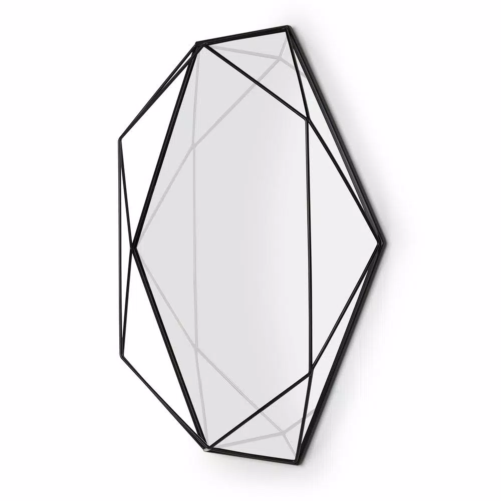 Umbra Prisma Modern Wall Mirror - Black Metal Frame (22.38 x 17 in)
