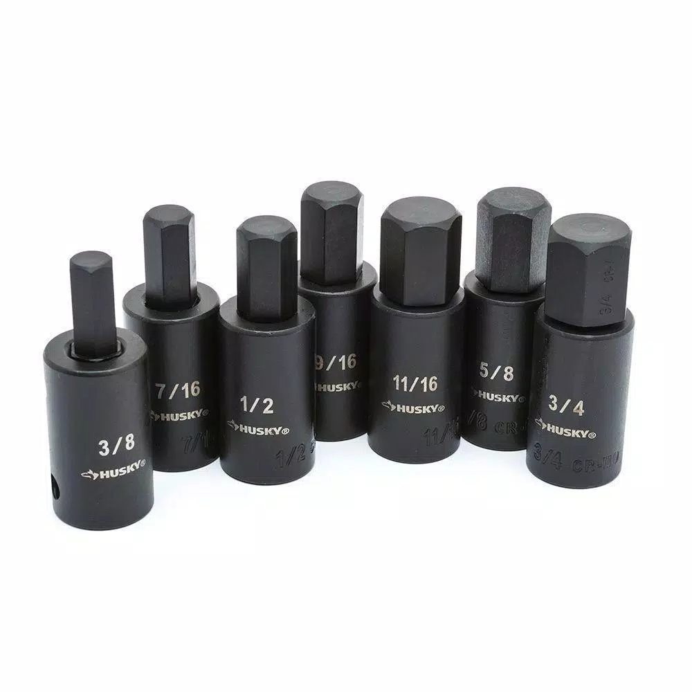 Husky 1/2 in. Drive Impact Bit Socket Set, Torx and SAE/Metric Hex, 21-Piece
