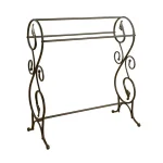 Kings Brand Furniture Antique Bronze 3-Bar Freestanding Towel Rack with Scroll Design thumbnail 5