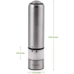 Ovente Electric Salt and Pepper Grinder Set, Stainless Steel with Ceramic Blades, Battery Operated thumbnail 3