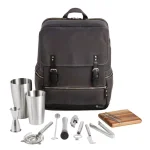 Legacy Bar-BackPack Grey Portable Cocktail Tote with 16-Piece Tool Organizer thumbnail 4