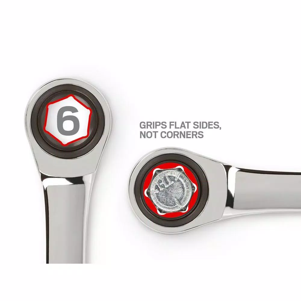 TEKTON 10 mm Stubby Ratcheting Combination Wrench, 6-Point Box End