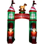 Fraser Hill Farm 10 ft. Santa's Toy Shop Archway Inflatable with White Lights thumbnail 5