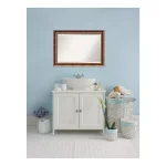 Amanti Art Manhattan 41.5 in. W x 29.5 in. H Rectangular Beveled Edge Wood Bathroom Vanity Mirror, Burnished Bronze thumbnail 1