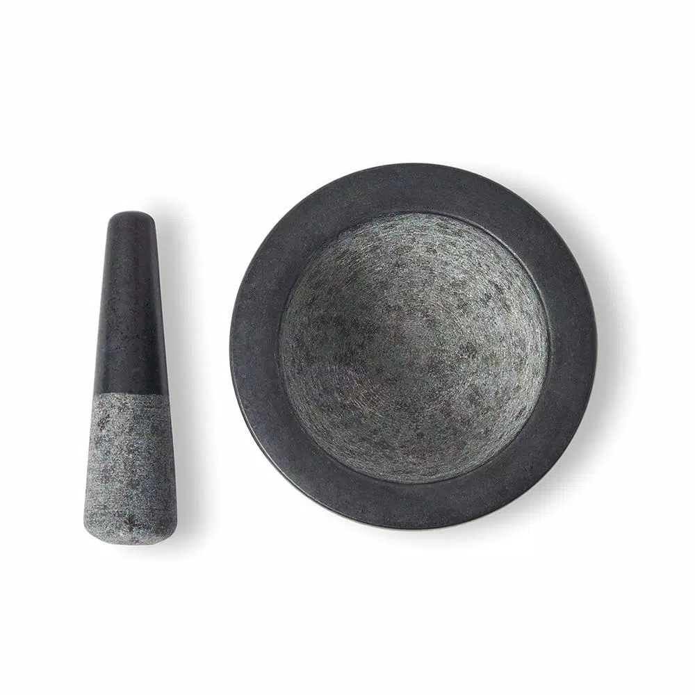 Fox Run 7 in. Black Granite Mortar and Pestle Set