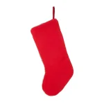 Glitzhome 19 in. Fox Hooked Christmas Stocking with Red Scarf and Santa Hat thumbnail 5