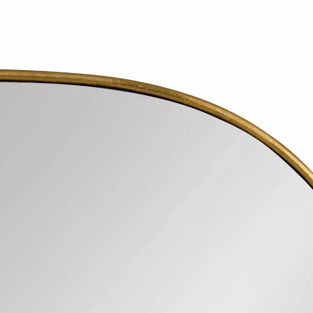 Kate and Laurel Caskill Art Deco Oval Wall Mirror, Gold Leaf Wood Frame, 23.75 x 35.5 in.