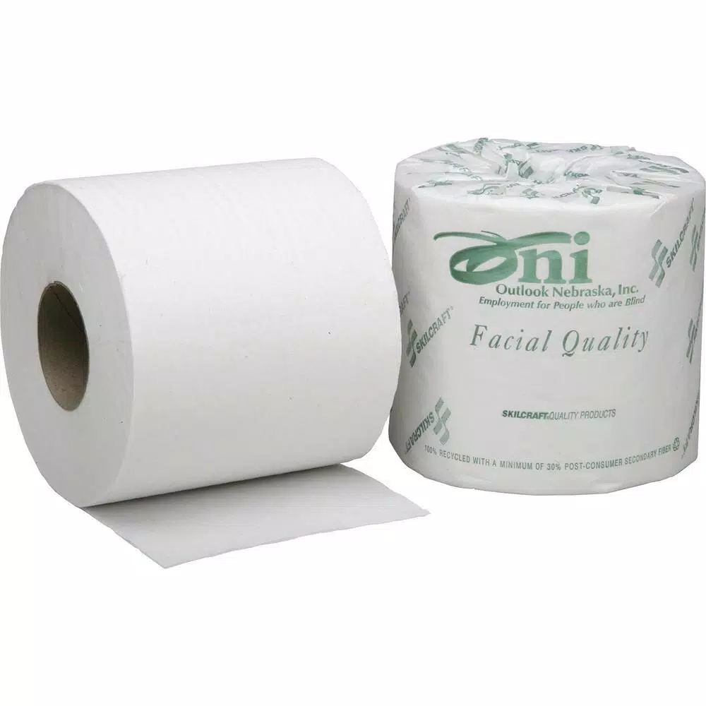 SKILCRAFT Single Ply Toilet Tissue Paper, 1200 Sheets per Roll, 80 Rolls per Box