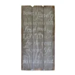 Unbranded Boulder Innovations 18 x 36 in. Being A Family Rustic Wooden Wall Art Sign thumbnail 2