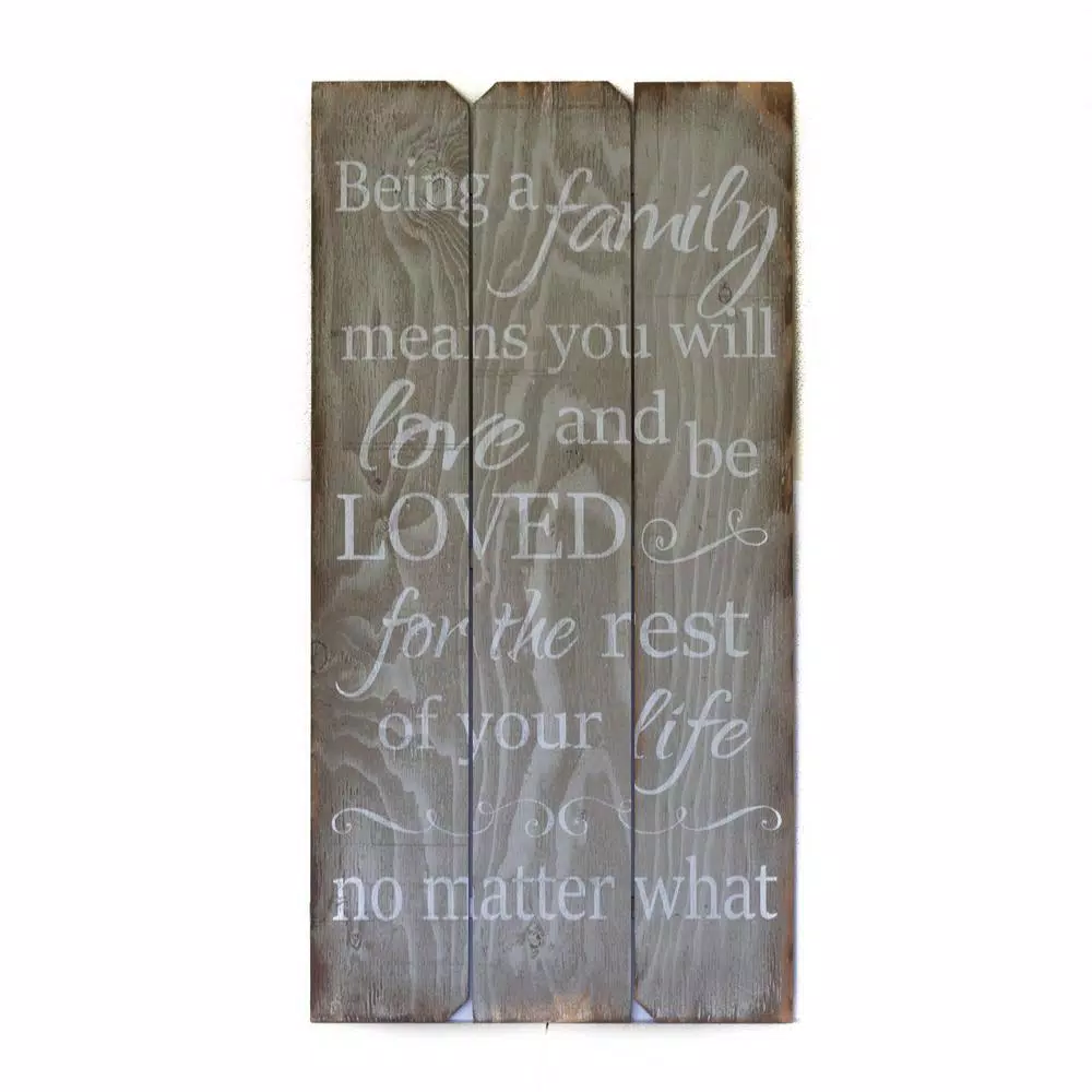 Unbranded Boulder Innovations 18 x 36 in. Being A Family Rustic Wooden Wall Art Sign