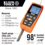 Klein Tools 98 ft. Laser Distance Measure with Backlit Display thumbnail 2