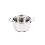 Swiss Diamond Premium Clad 6.3 Qt. Stainless Steel Round Dutch Oven with Glass Lid thumbnail 1