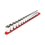 TEKTON 15-Piece 1/2 in. Drive 6-Point Metric Socket Set with Rail thumbnail 1