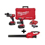 Milwaukee M18 FUEL 3-Tool Combo Kit: Hammer Drill, Surge Hydraulic Driver & Blower with 2 Batteries thumbnail 1