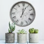 Stratton Home Decor Gaston Gray Wall Clock with Roman Numerals thumbnail 1