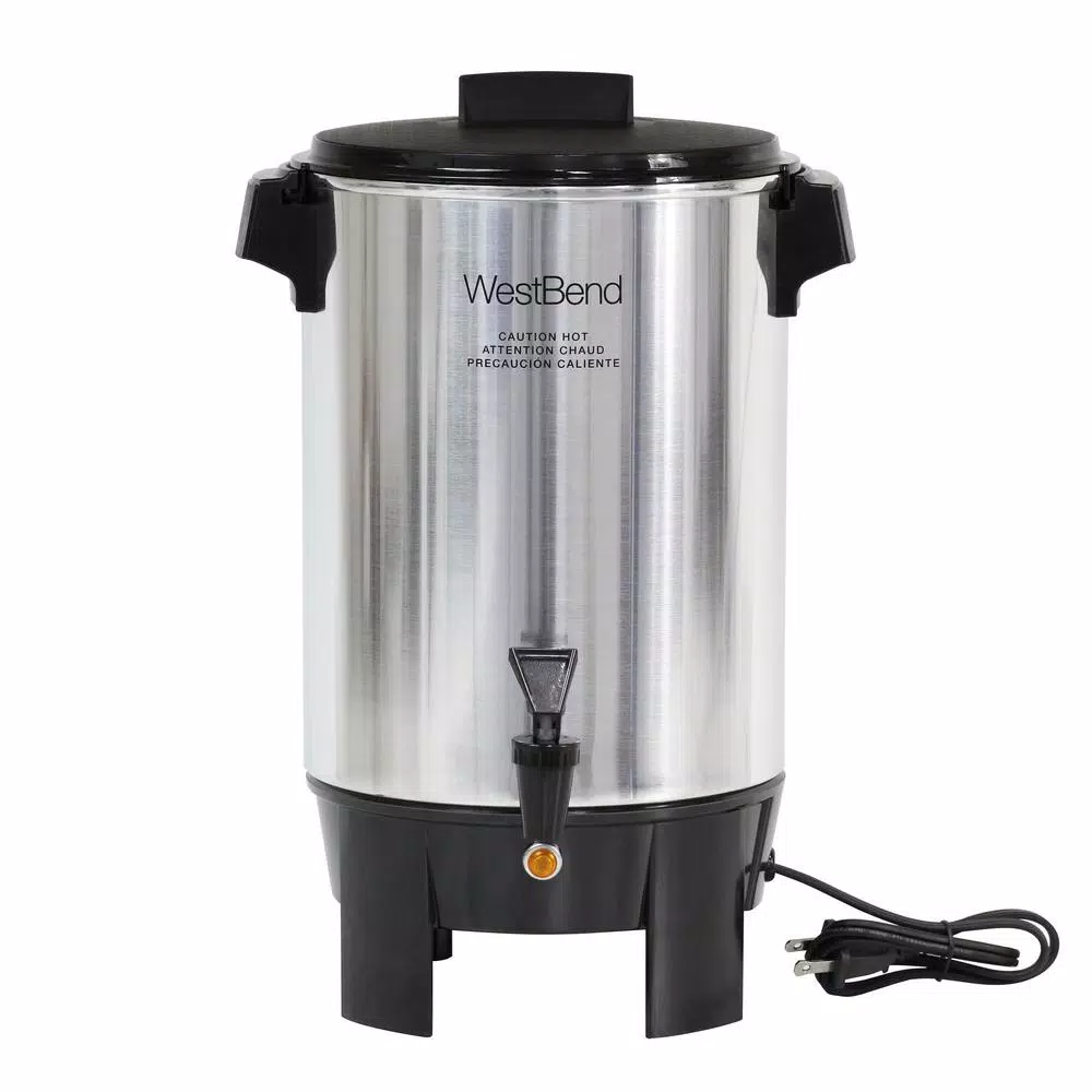West Bend 30-Cup Commercial Aluminum Coffee Urn with Automatic Temperature Control and Quick Brewing