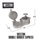 Weston Double Hamburger Press - Adjustable Aluminum Burger & Patty Maker thumbnail 2